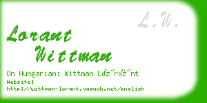 lorant wittman business card